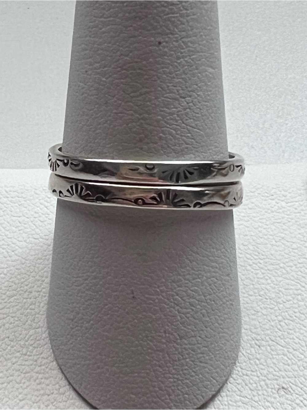 Carolyn Pollack Relios Sterling Silver Southwestern Stacking Rings Set Size 10